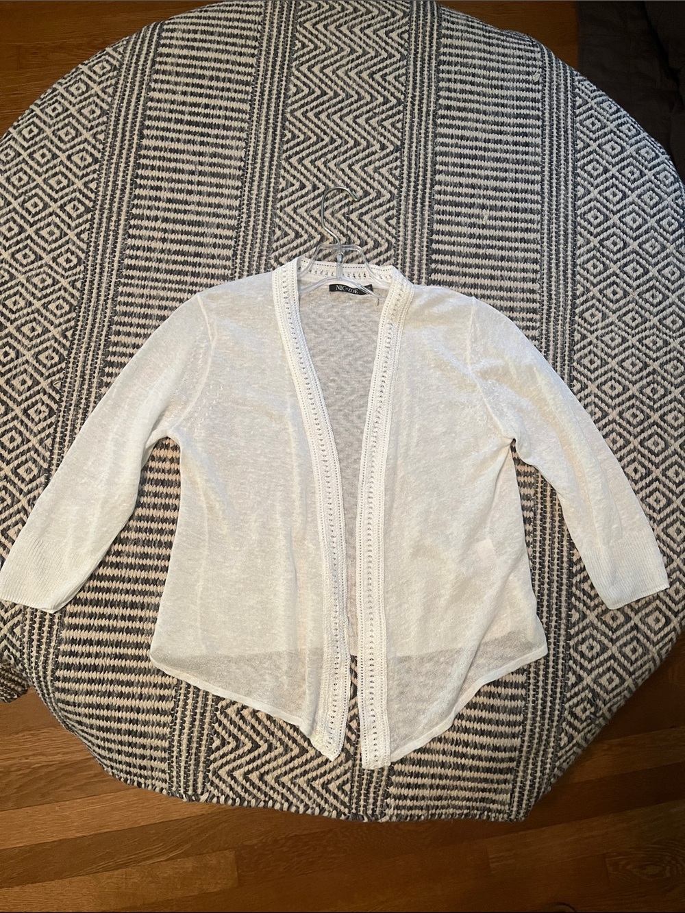 Nic+Zoe linen blend white cardigan small petite